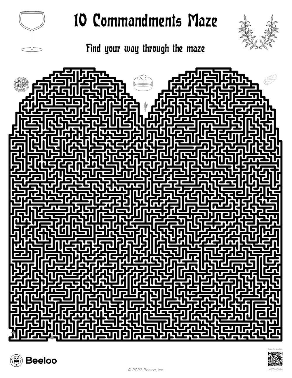 10 Commandments Maze Beeloo Printable Crafts And Activities For Kids