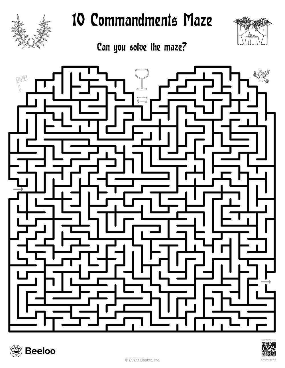 Ten Commandments Maze Worksheets