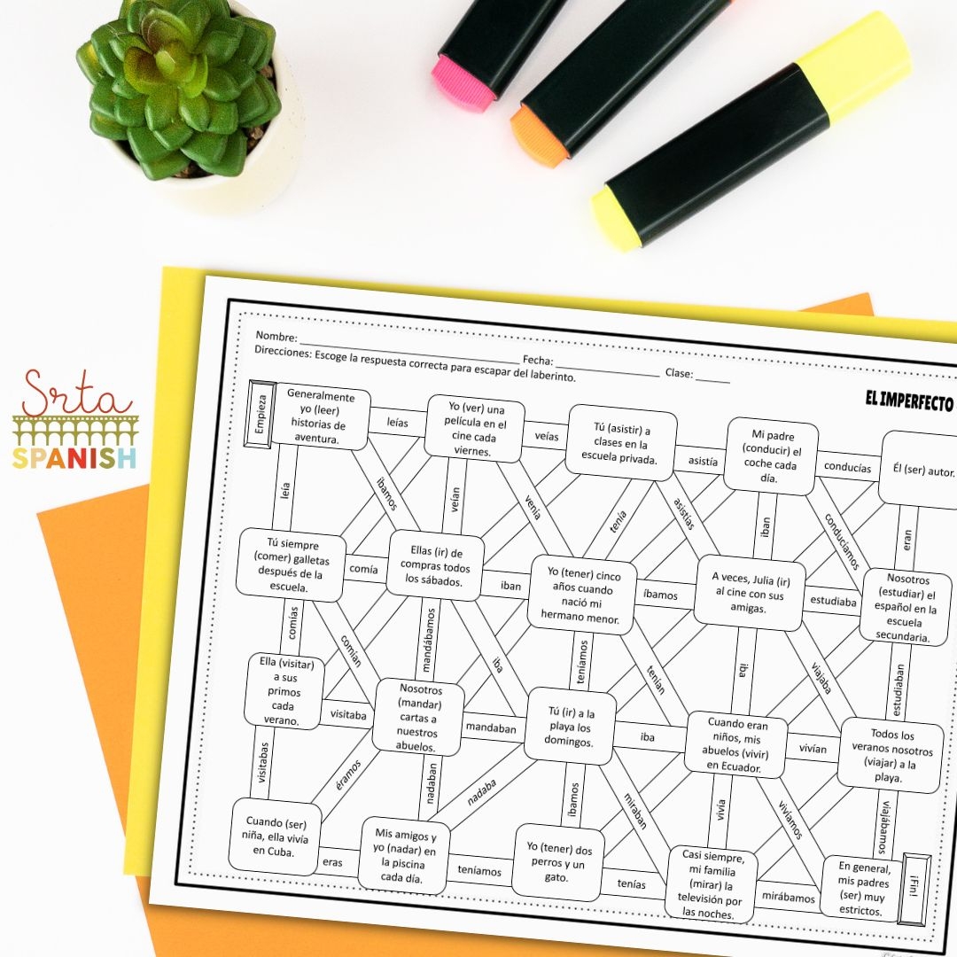 10 Imperfect Tense Spanish Practice Activities Srta Spanish