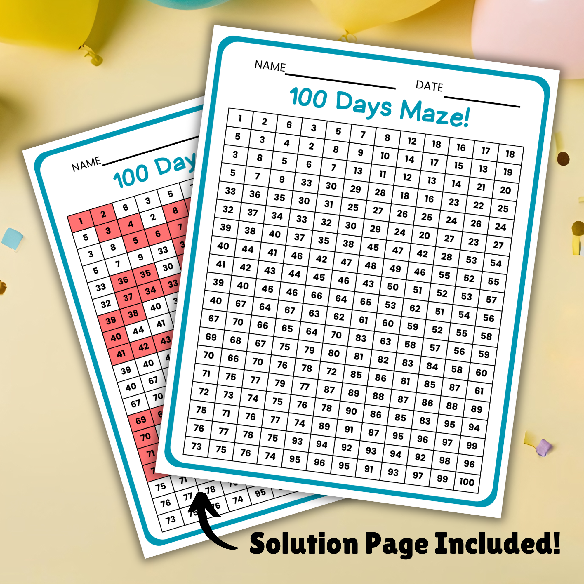 100 Days Of School Activity Page Printable Counting To 100 