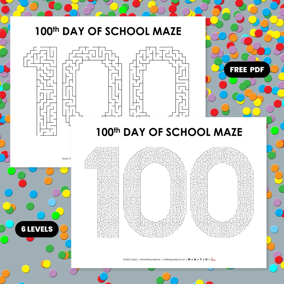 100th Day Of School Maze Worksheet Math U003d Love