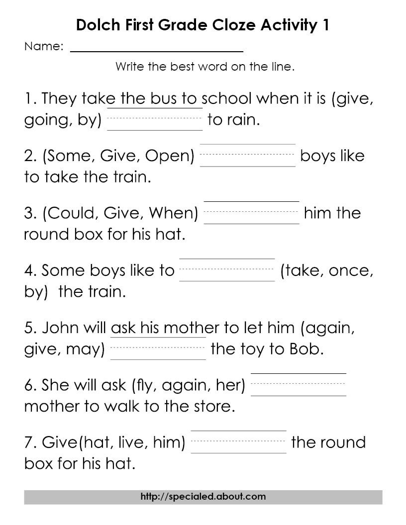12 Worksheets For Dolch High Frequency Words Worksheets Library