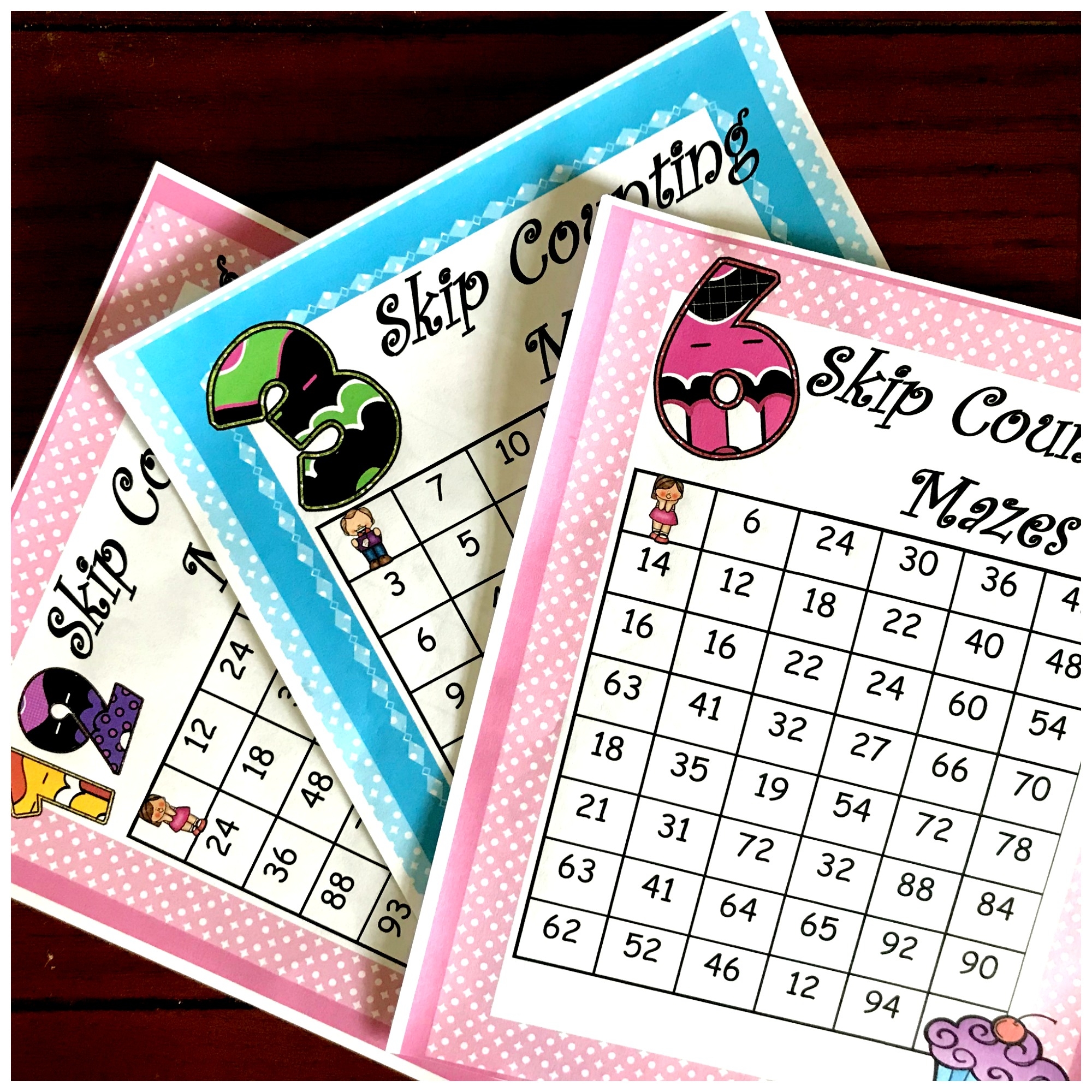 15 Skip Counting Mazes For Numbers Two Through Fifteen