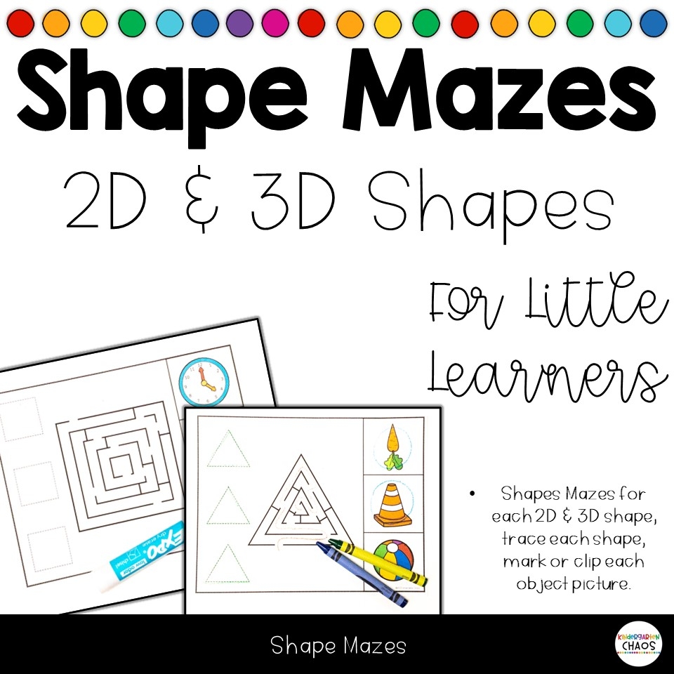 2D And 3D Shapes Maze Mats Kindergarten Chaos
