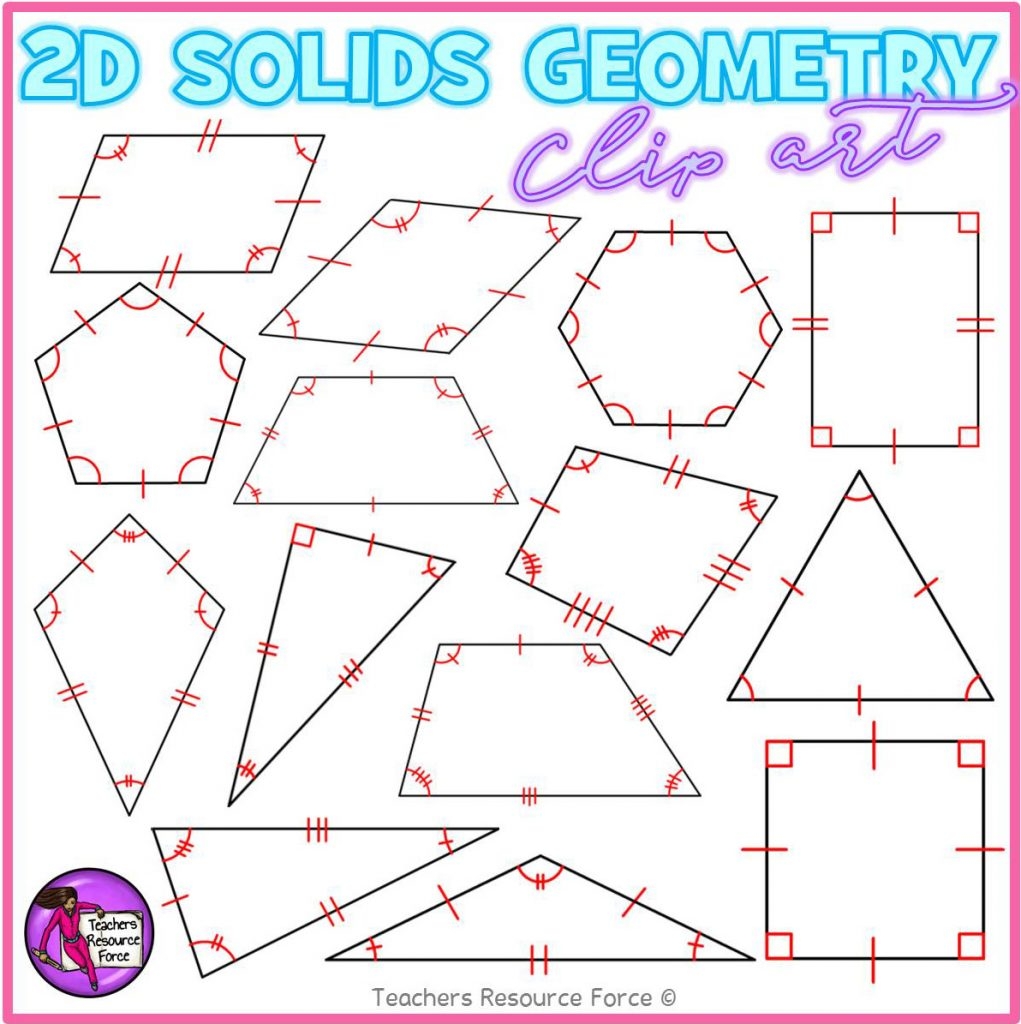 2D Solid Shapes With Congruence Lines Math Clip Art Shop trf one