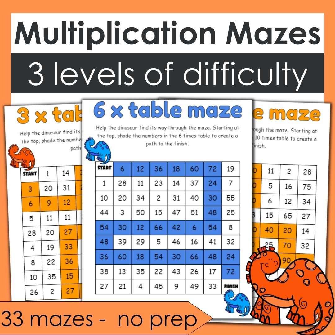 33 Multiplication Math Mazes For Multiples 2 12 Plus An 