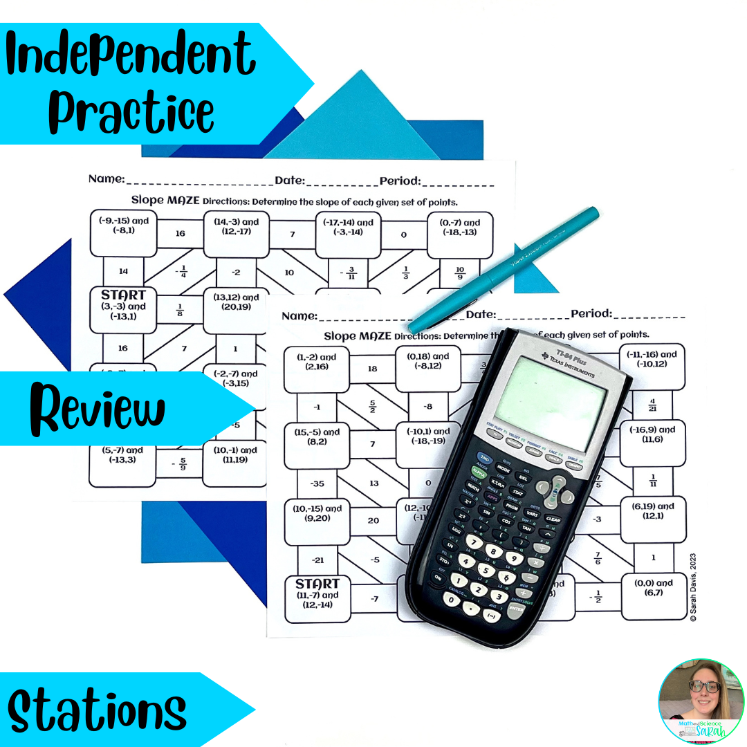 4 Finding Slope W Two Points Maze Worksheet Activities HS Algebra Slope Activity Math And Science Sarah
