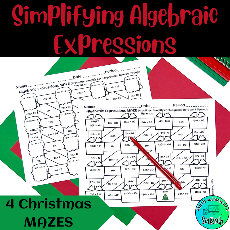 Maze Simplifying Equations Worksheet