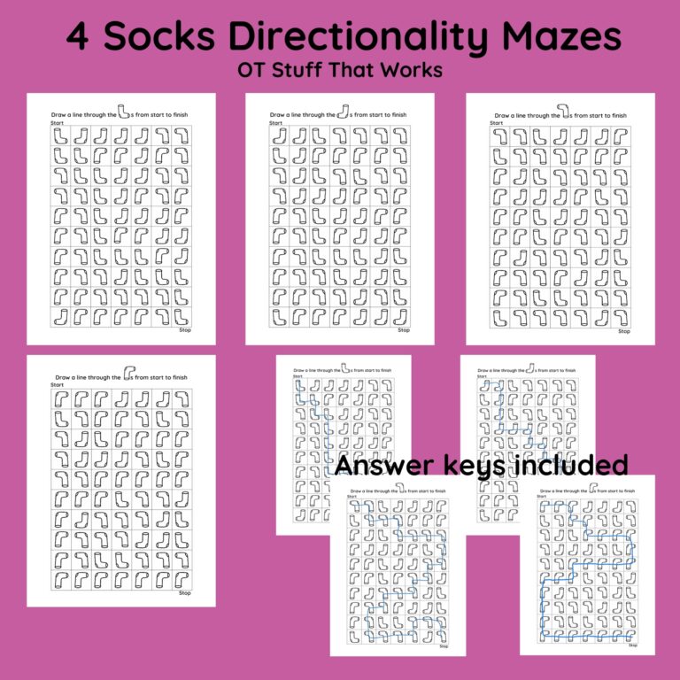 4 Socks Directionality Mazes Classful