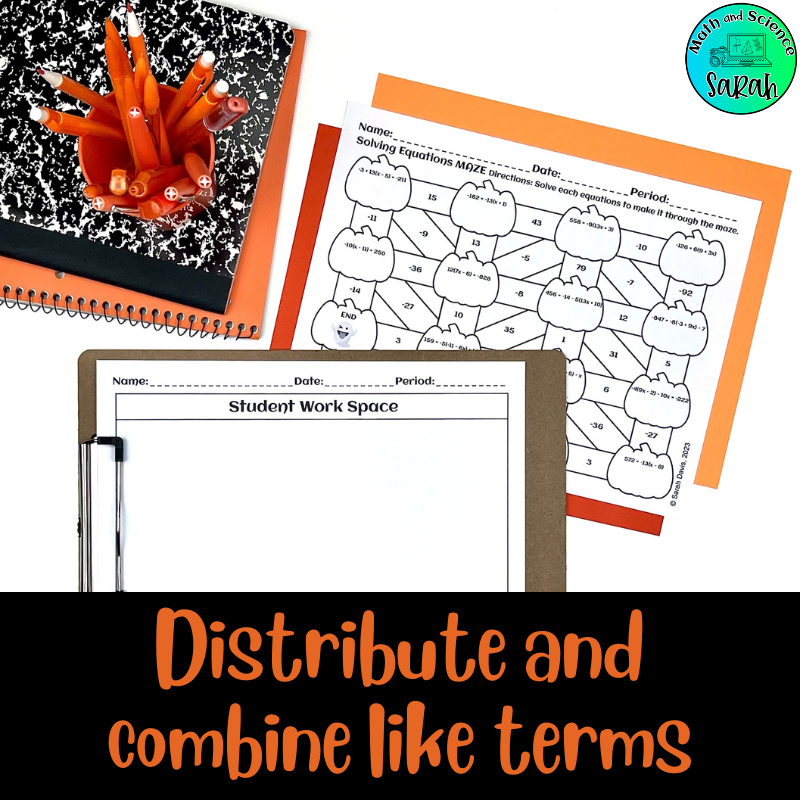 4 Solving Multi Step Equations Halloween Mazes Algebra Worksheet Activities Math And Science Sarah