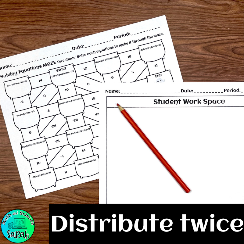 4 Solving Multi Step Equations Halloween Mazes Algebra Worksheet Activities Math And Science Sarah