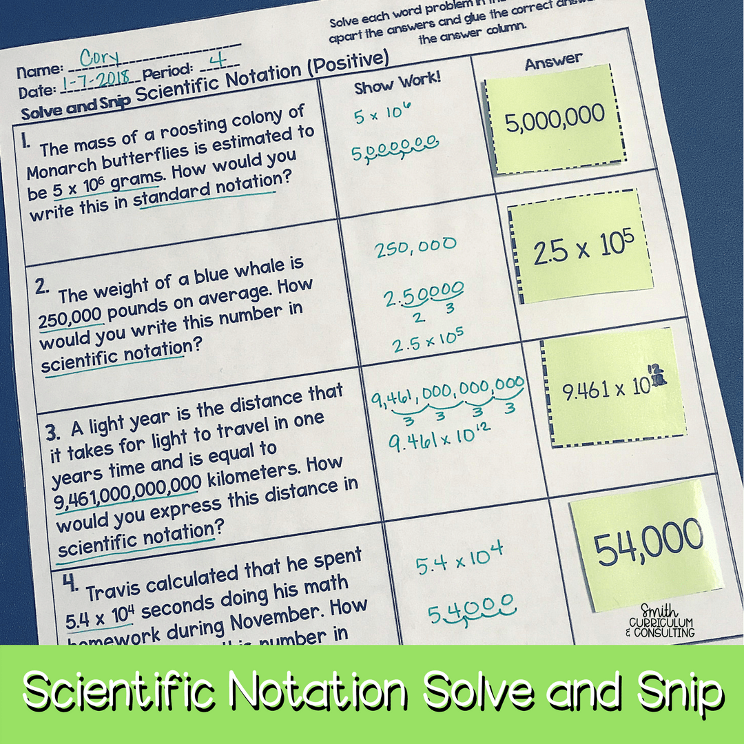 8 Engaging Activities For Scientific Notation Smith Curriculum And Consulting