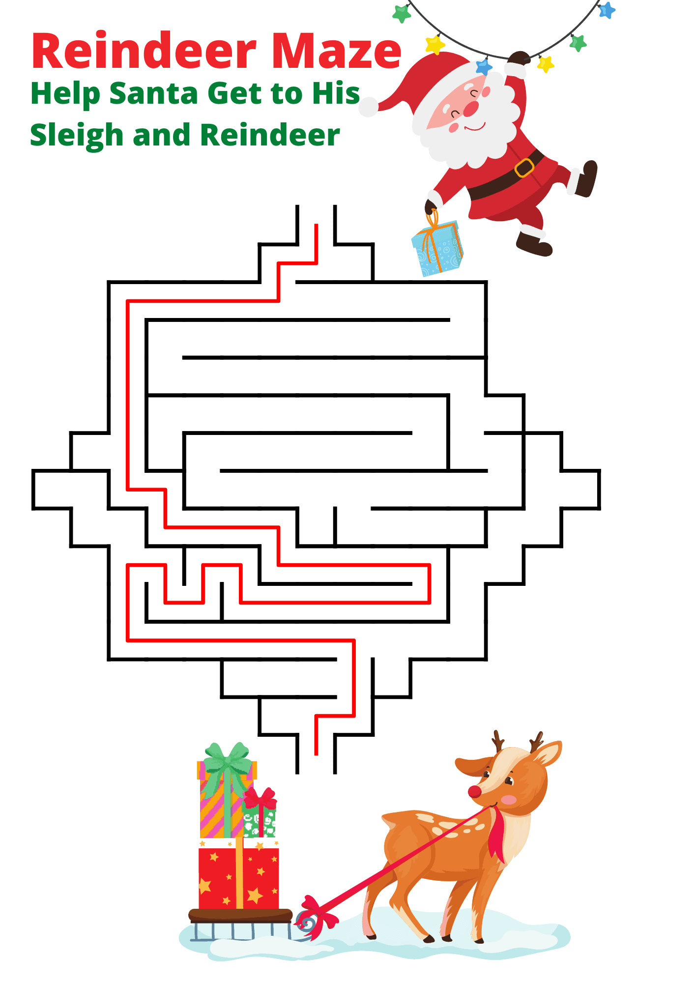 8 Free Fun Christmas Printable Maze Worksheets Crazy Laura