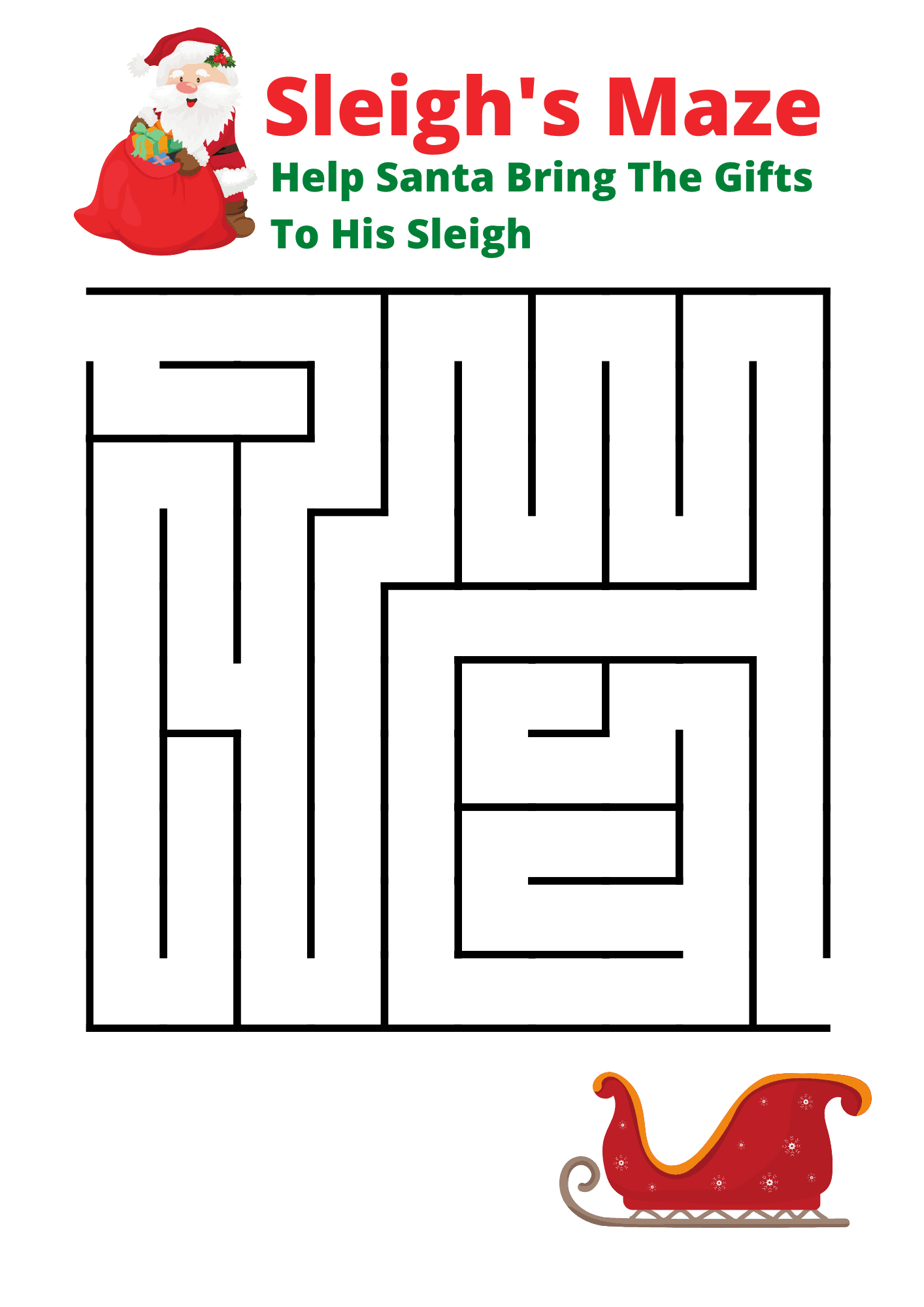 8 Free Fun Christmas Printable Maze Worksheets Crazy Laura