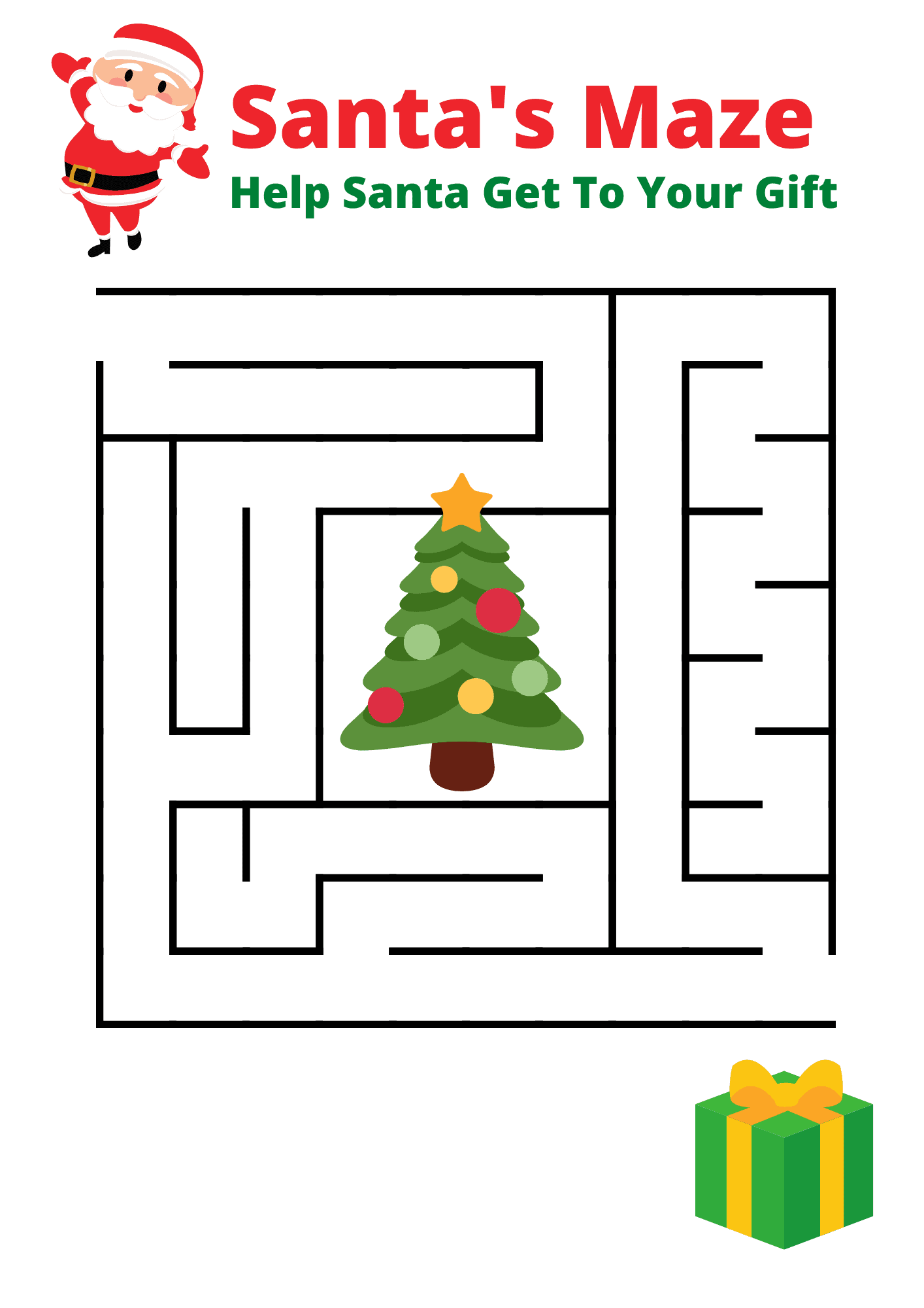 Free Christmas Maze Worksheets