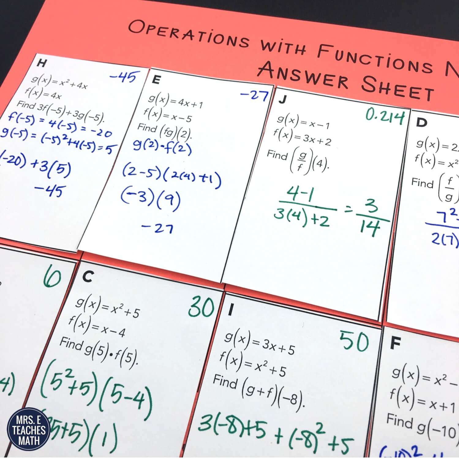 8 Ideas For Teaching Function Notation Mrs E Teaches Math