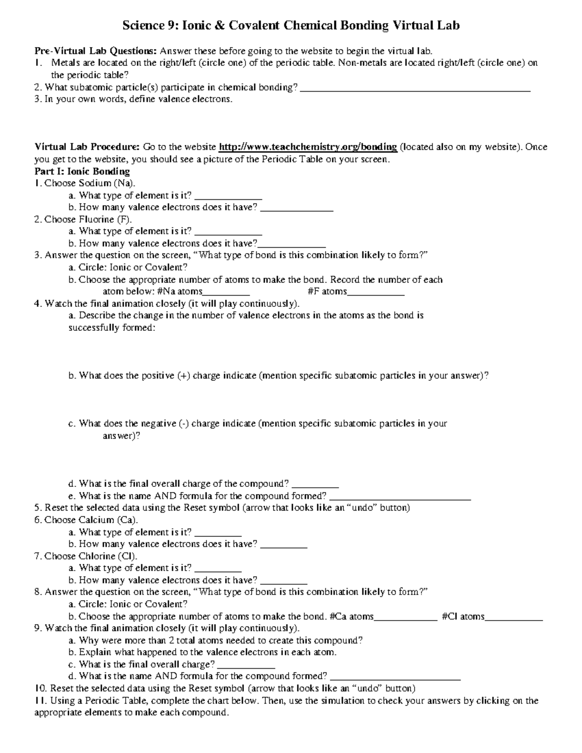 Vocabulary Maze Valence Electrons Worksheet Pdf