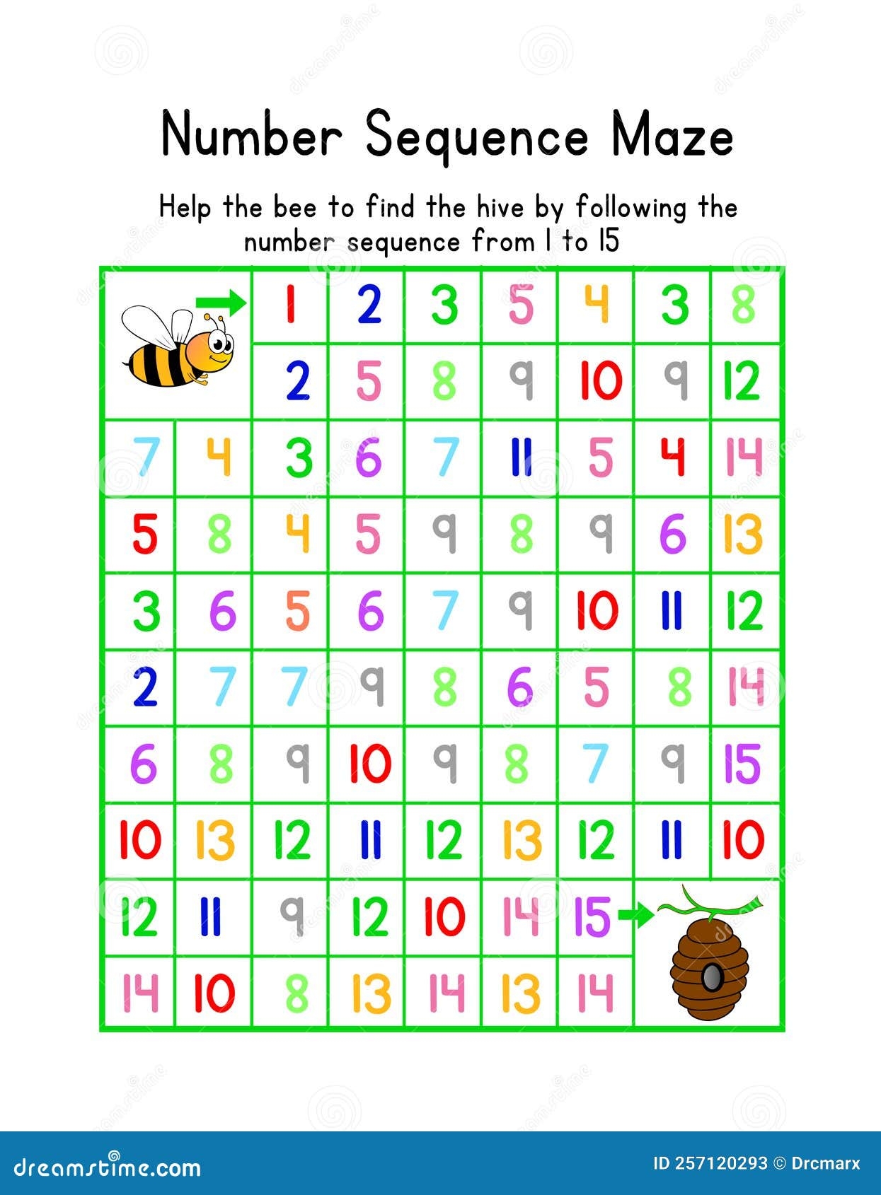 A Flat Illustration Of An Educational Number Maze For Small Kids Stock Illustration Illustration Of Kids Math 257120293