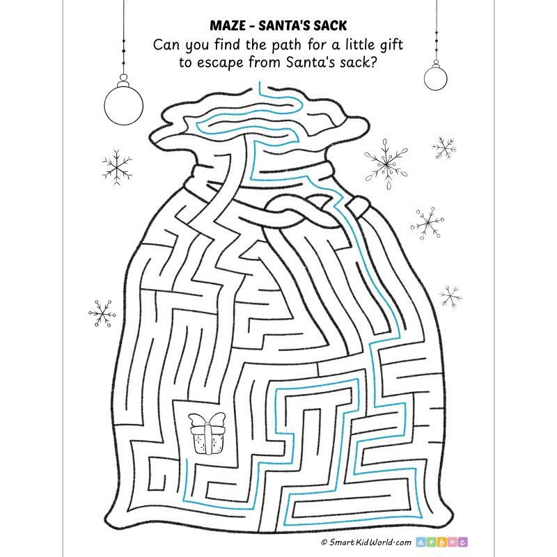 Santa Maze Worksheet