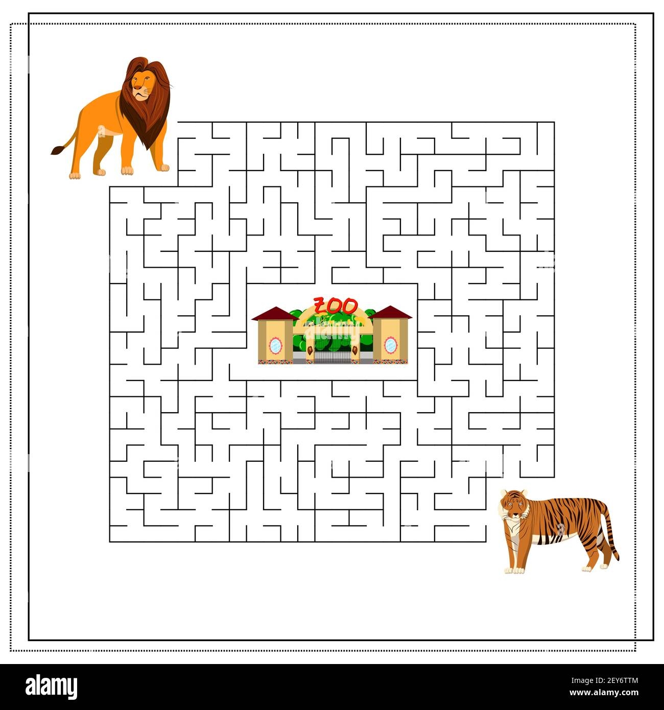 A Maze Puzzle Game For Kids Help Me Get Through The Maze Lion 