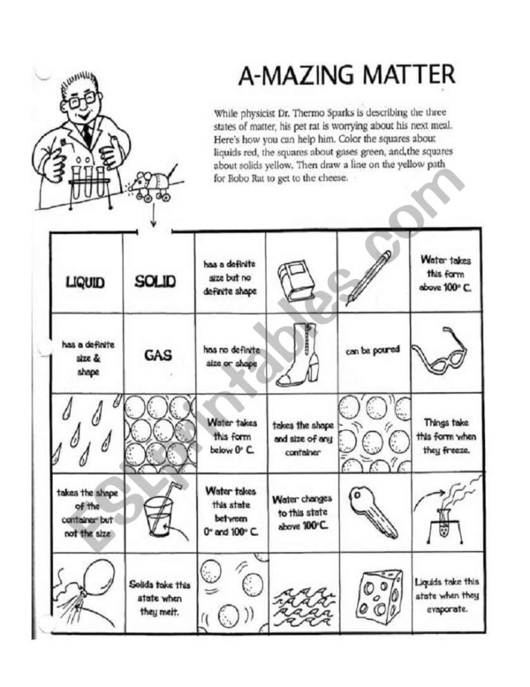 A Mazing Matter ESL Worksheet By Wopatt
