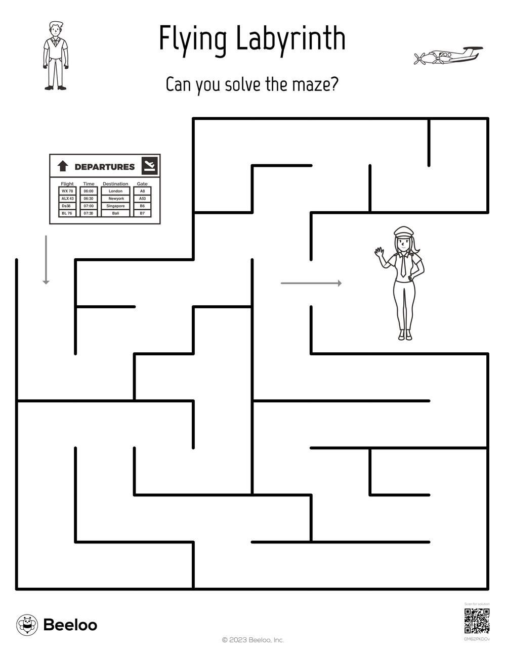 Airplane Maze Worksheet