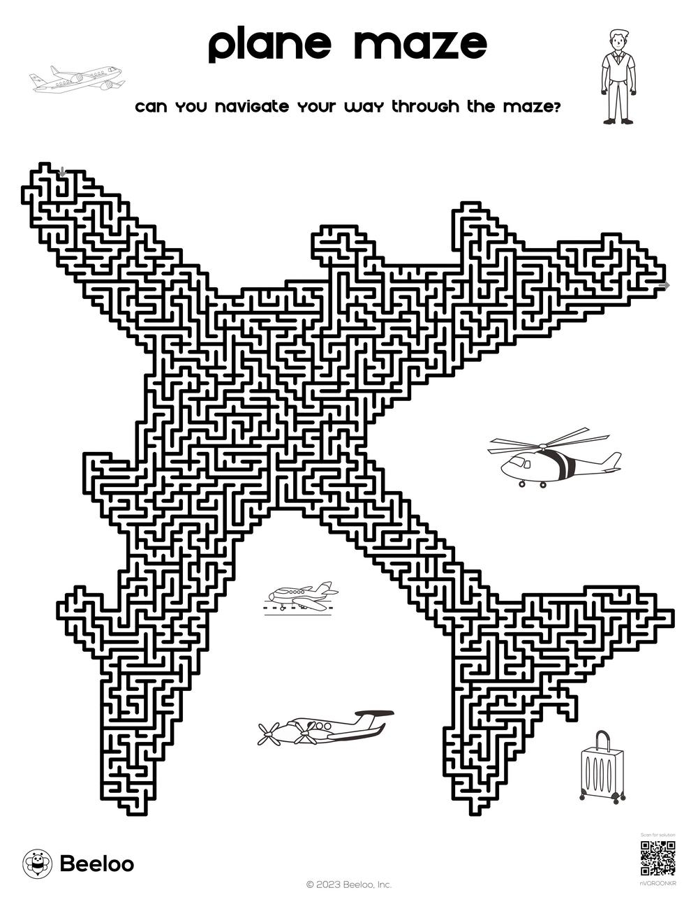 Airport themed Mazes Beeloo Printable Crafts And Activities For Kids