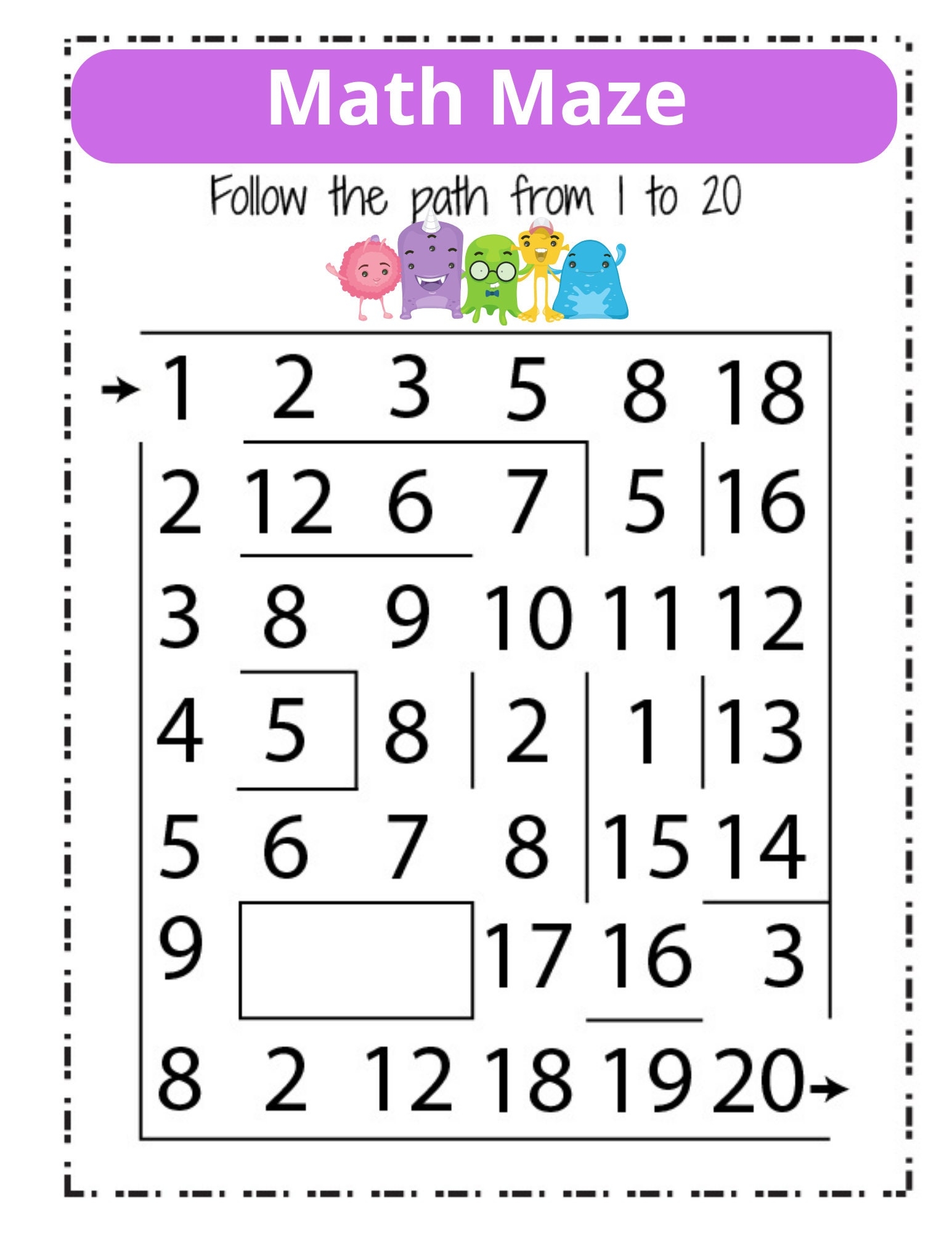 Alien Math Worksheets Etsy
