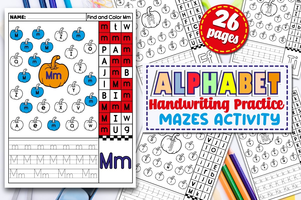 Alphabet Letter Recognition Worksheets Mazes U0026 Handwriting