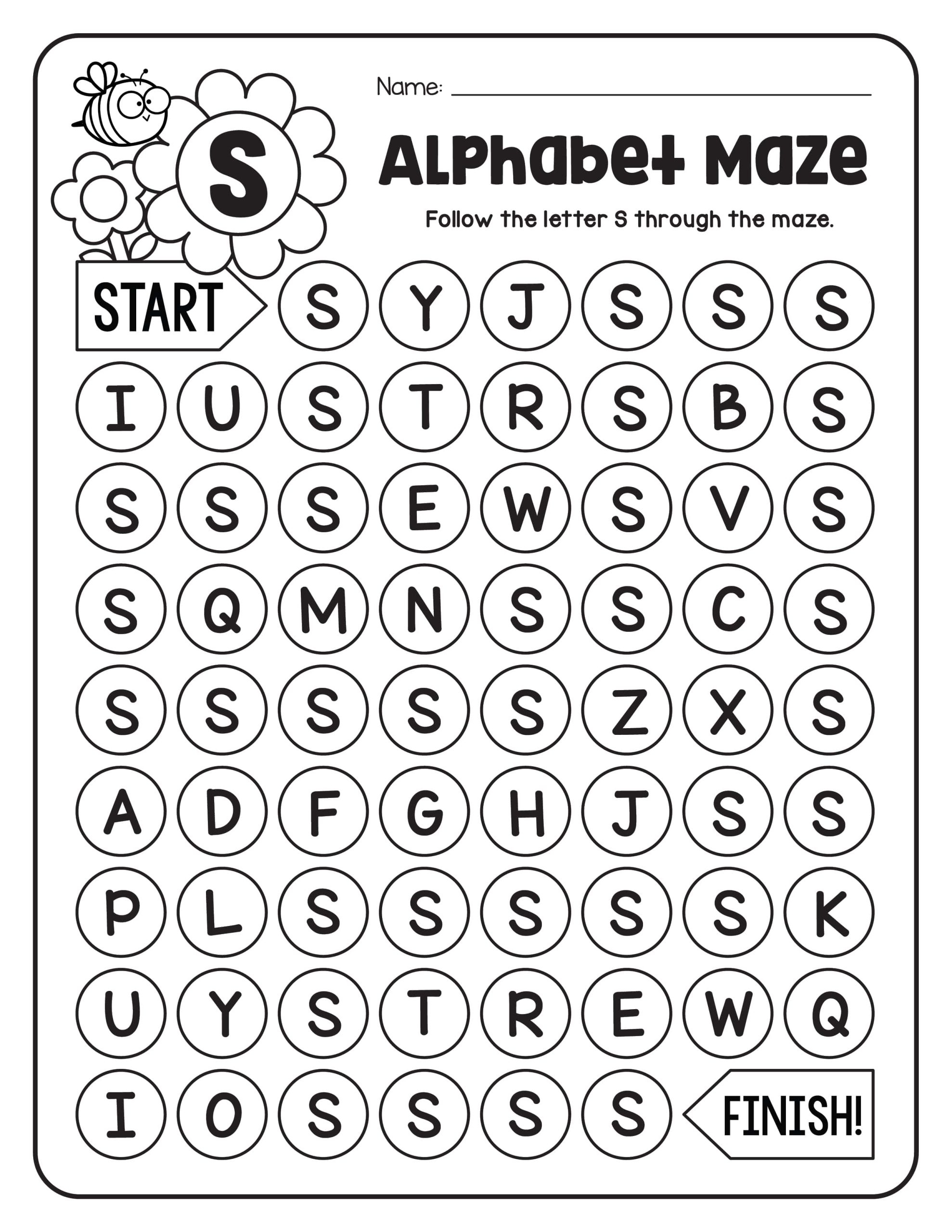Alphabet Maze Worksheets Made By Teachers