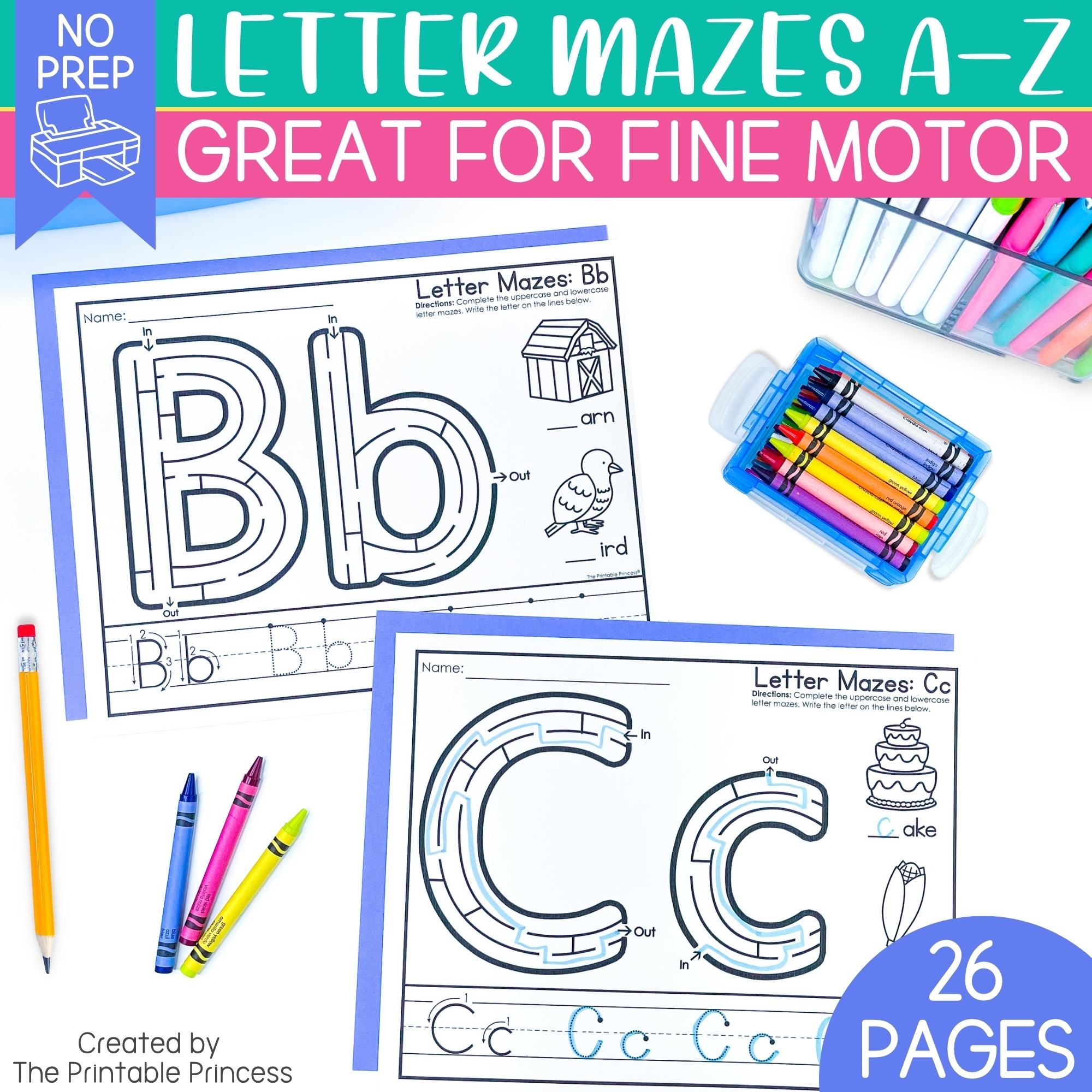 Alphabet Maze Worksheets The Printable Princess