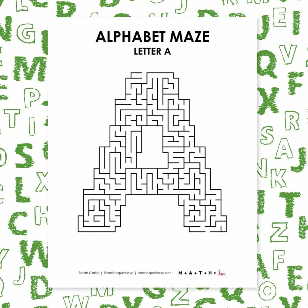 Alphabet Mazes Printable Free PDF Download 