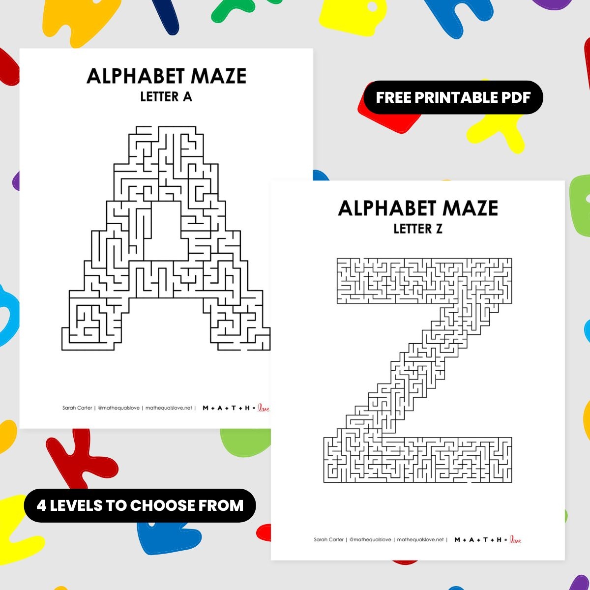 Alphabet Mazes Printable Free PDF Download 