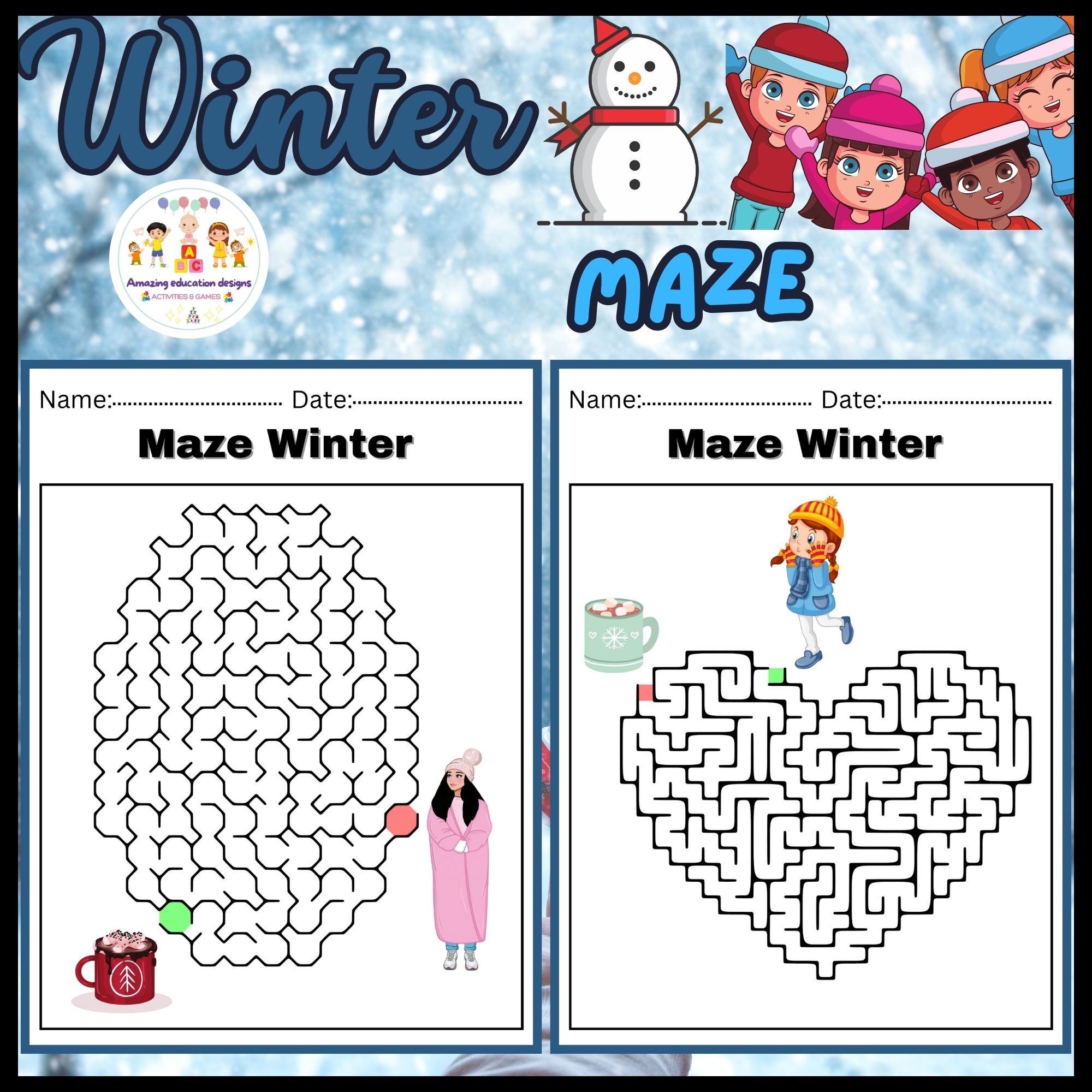 Amazing Activities Maze Worksheets Winter Season Made By Teachers