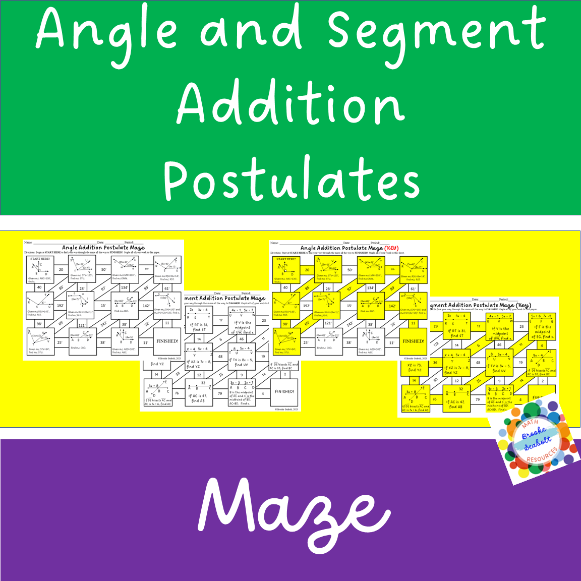 Angle And Segment Addition Postulate Bundle Classful