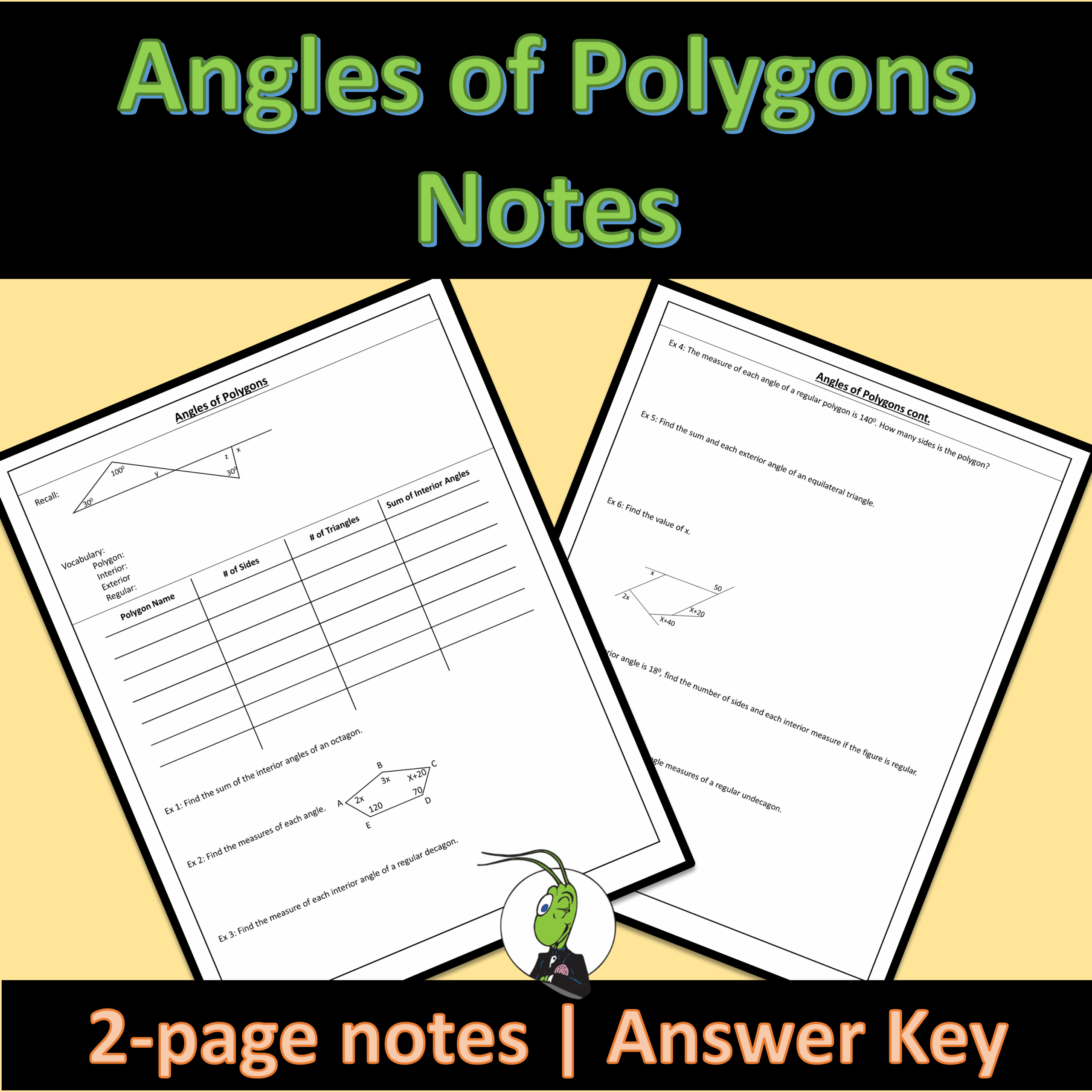 Angles Of Polygons Notes Geometry Classful