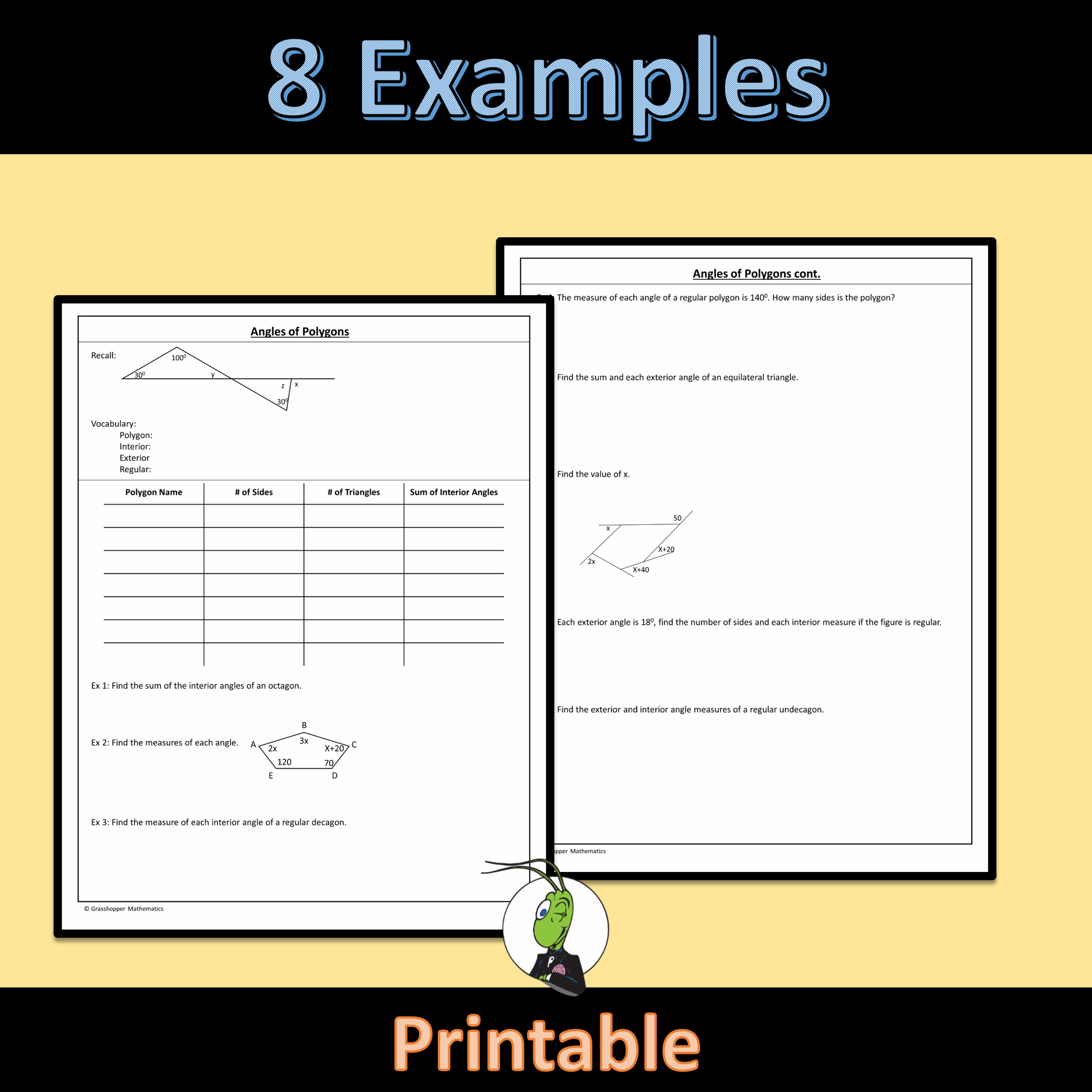 Angles Of Polygons Notes Geometry Classful