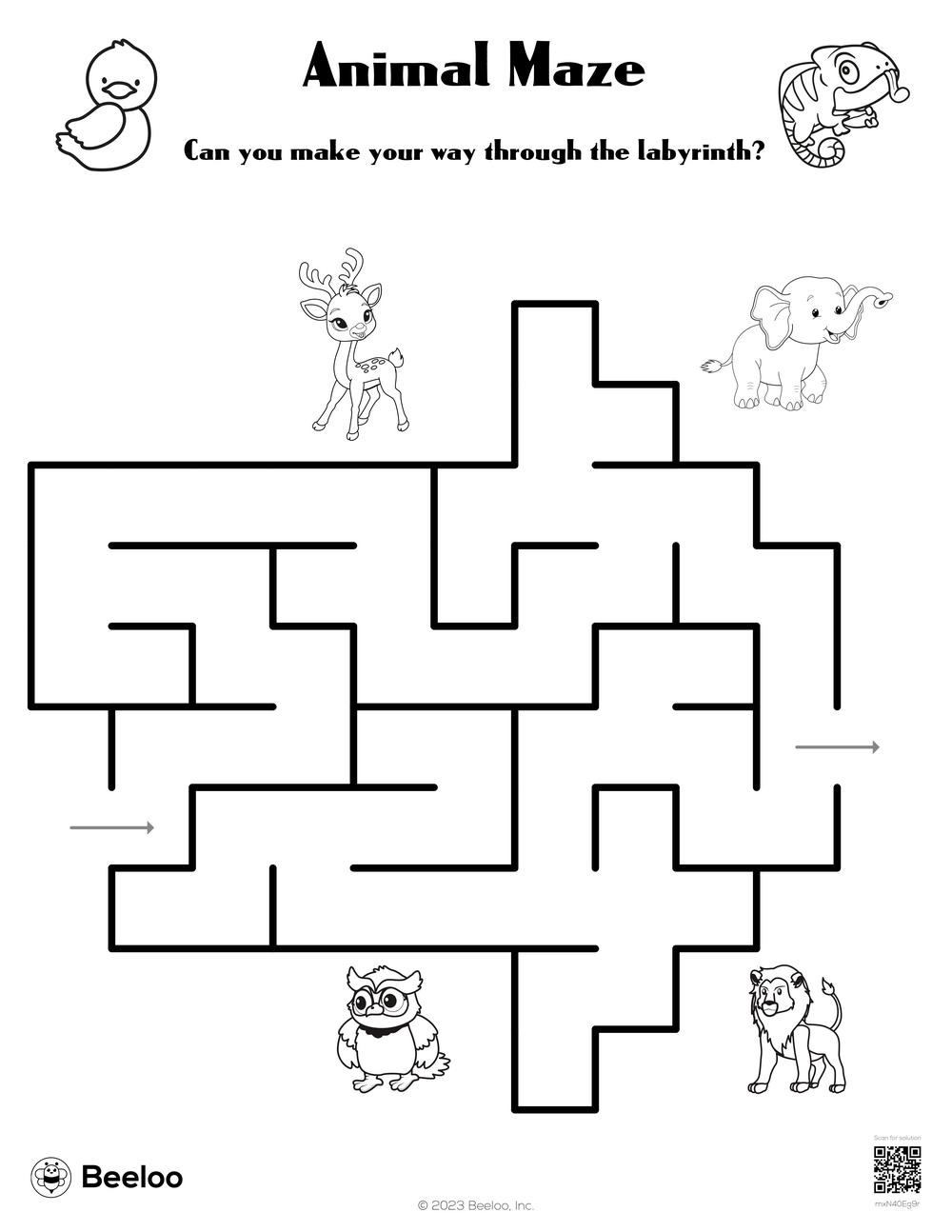 Animal Maze Beeloo Printable Crafts And Activities For Kids