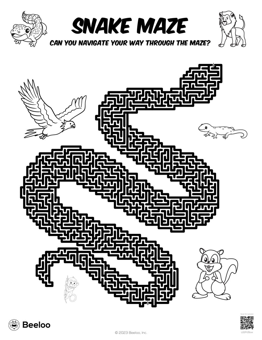 Animal themed Mazes Beeloo Printable Crafts And Activities For Kids