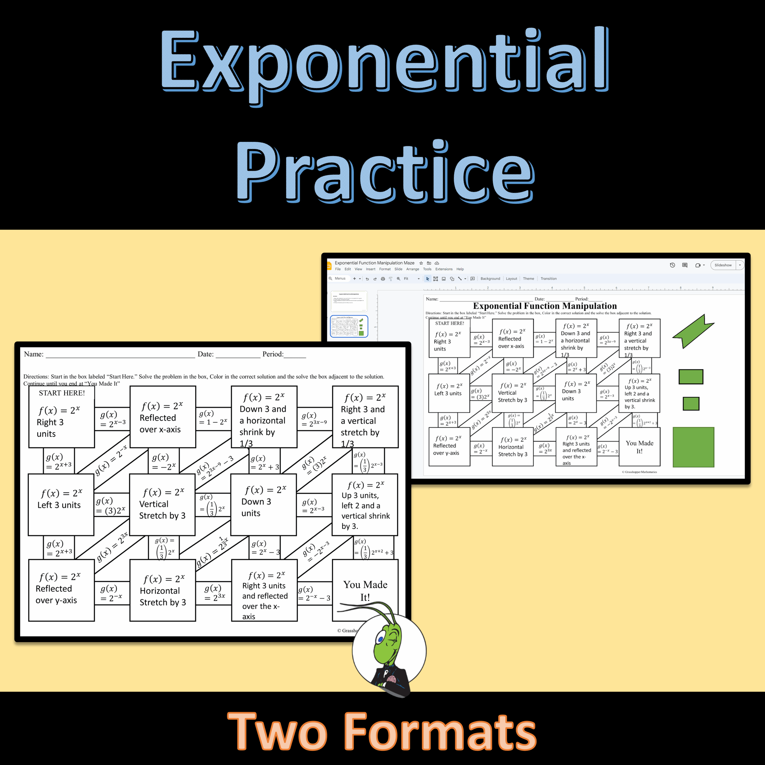 AP Precalculus 2 4 Exponential Function Maze Activity Digital And Printable Classful