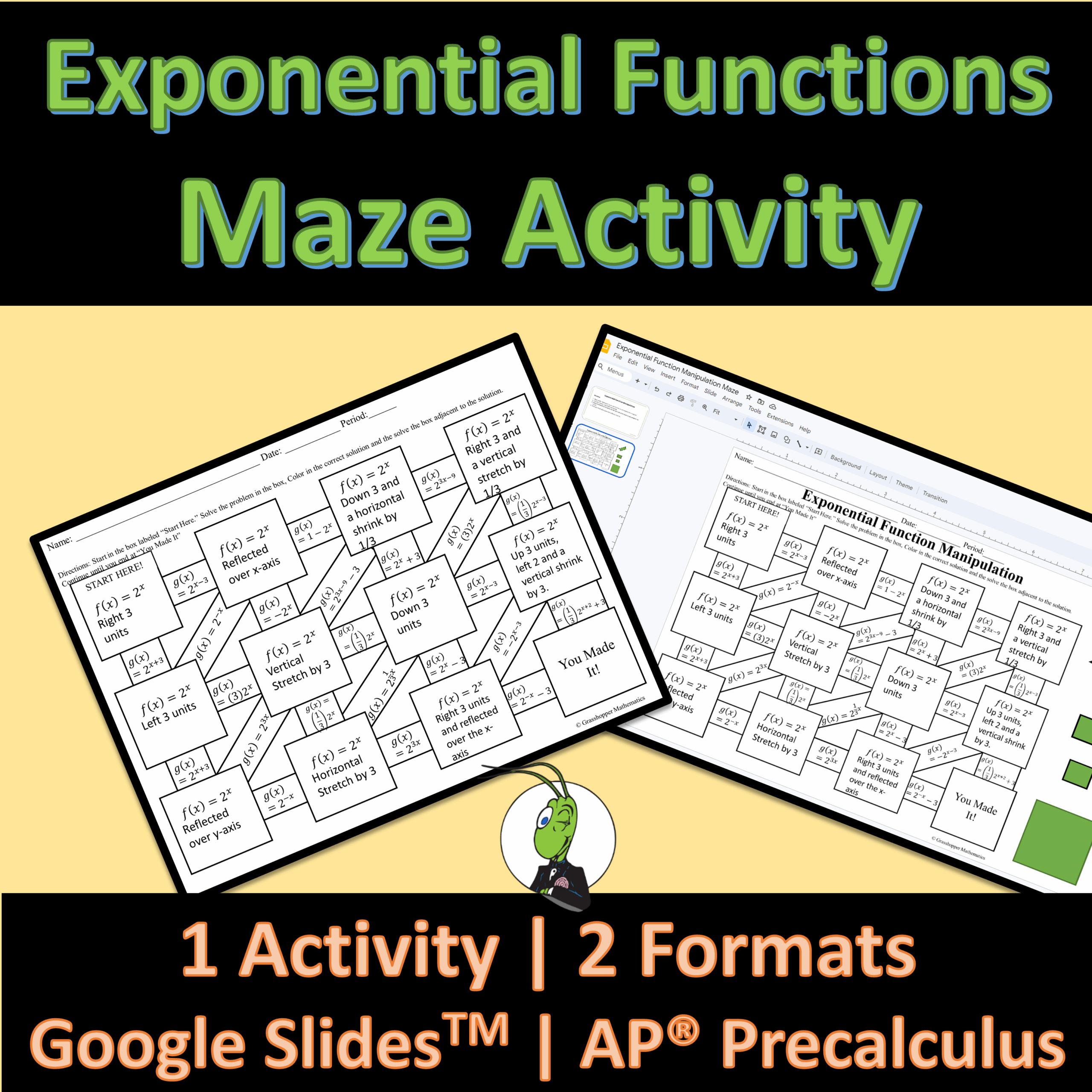 AP Precalculus 2 4 Exponential Function Maze Activity Digital And Printable Made By Teachers