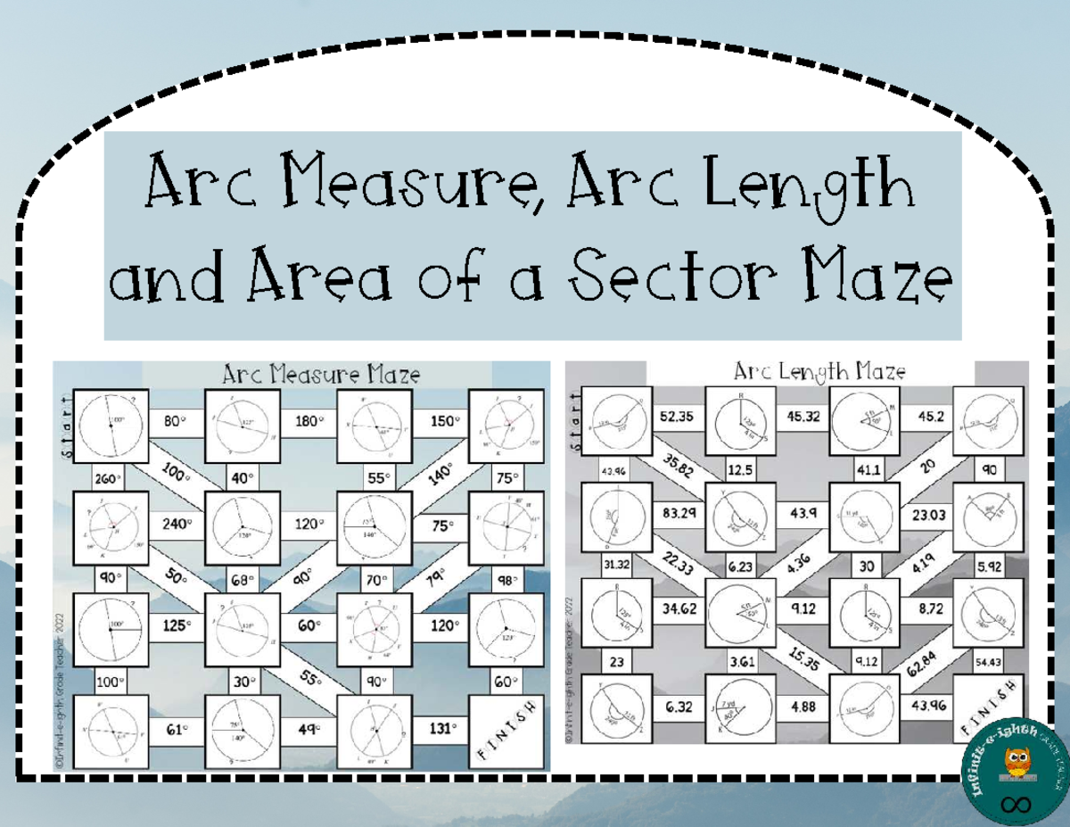 Area Of A Sector Maze Worksheet Answer Key