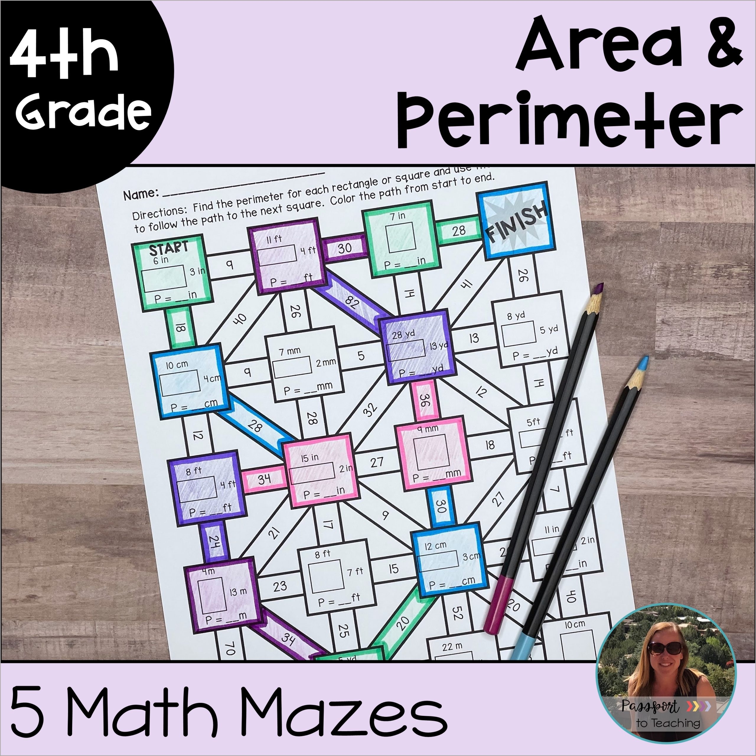Area Of A Circle Maze Worksheet