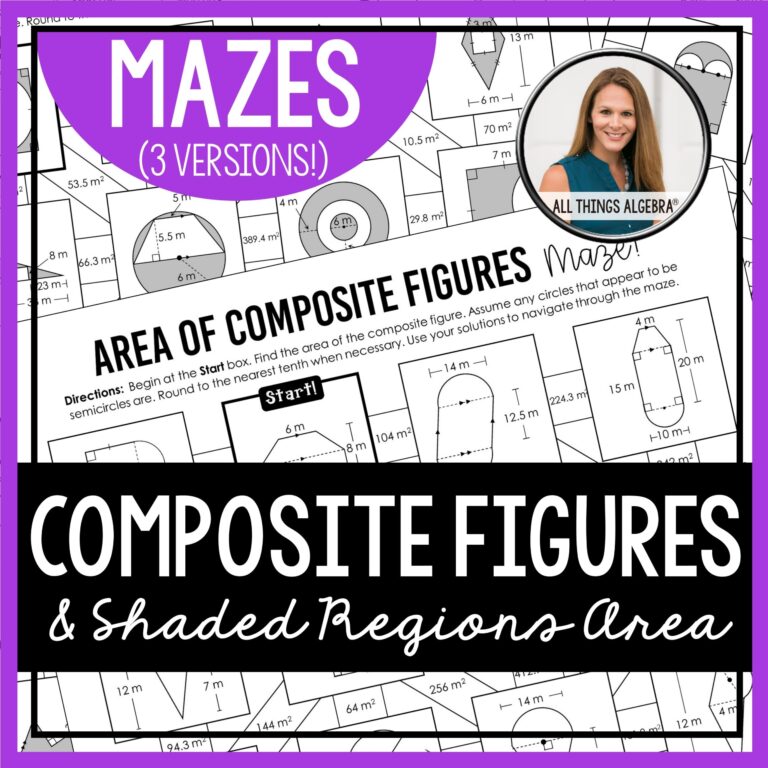 Area Of Composite Figures U0026 Shaded Regions Mazes