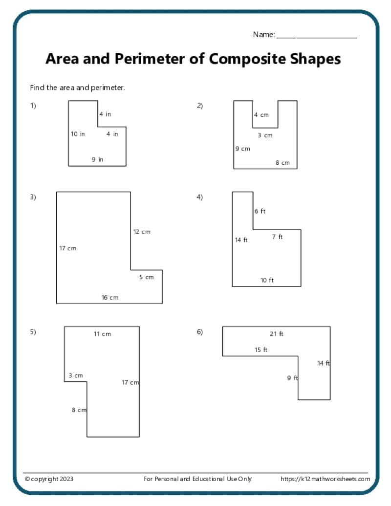 Area Of Composite Figures