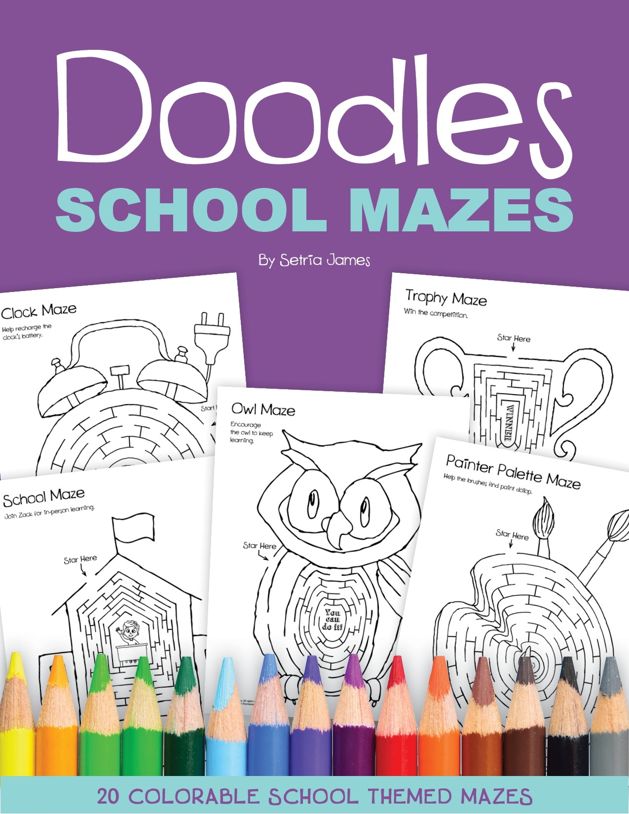 Back To School We Go School Mazes Printable Color Worksheets 