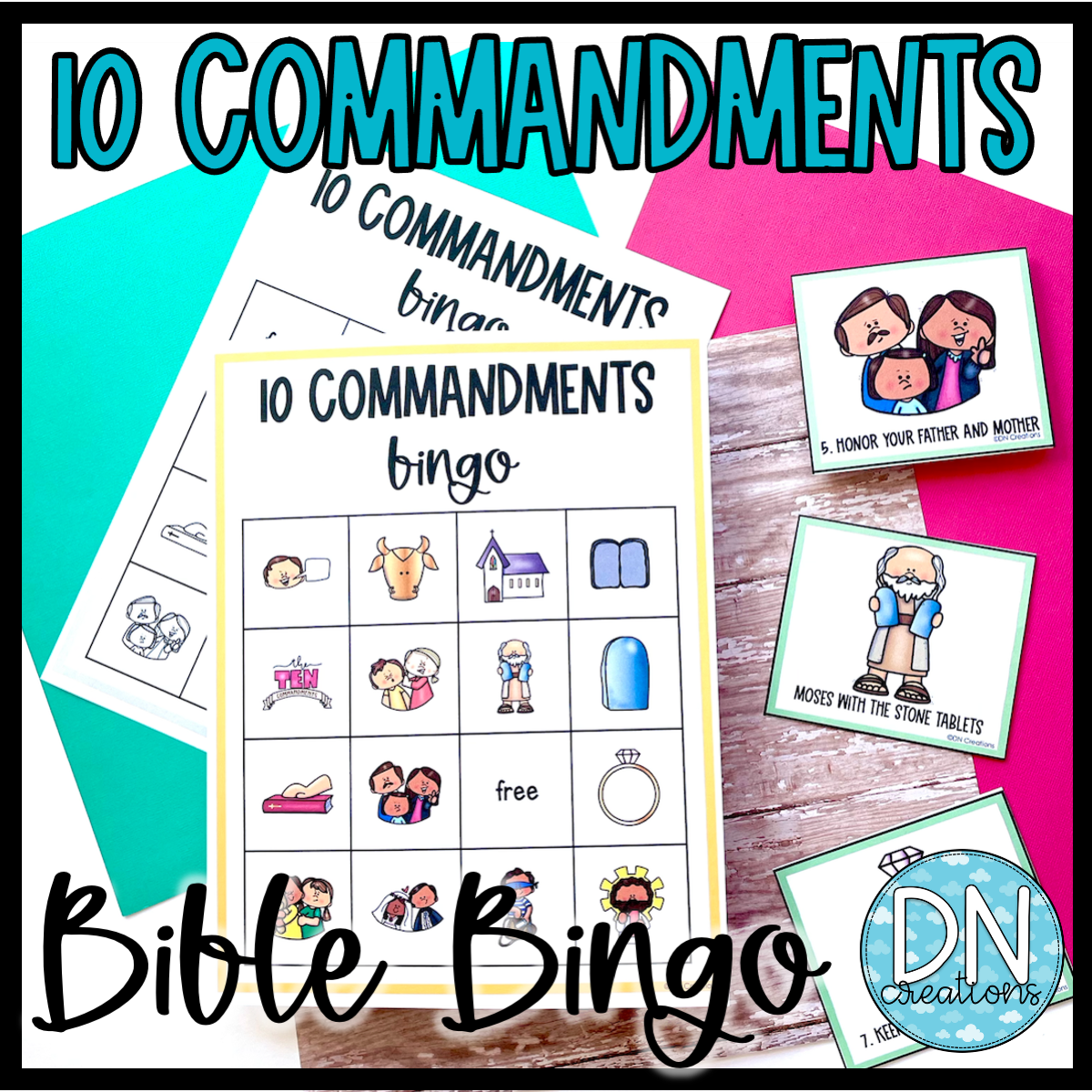 Bible Bingo 10 Commandments L Ten Commandments Bible Activity 