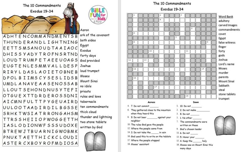 Bible Fun For Kids Moses And The 10 Commandments