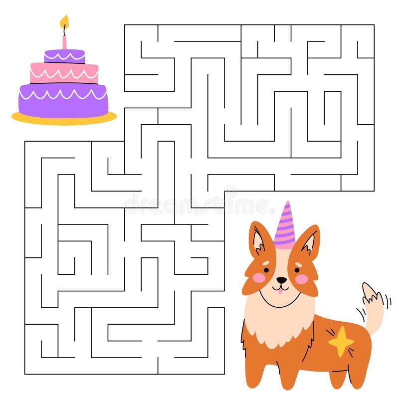 Birthday Cake Maze Stock Illustrations 101 Birthday Cake Maze 