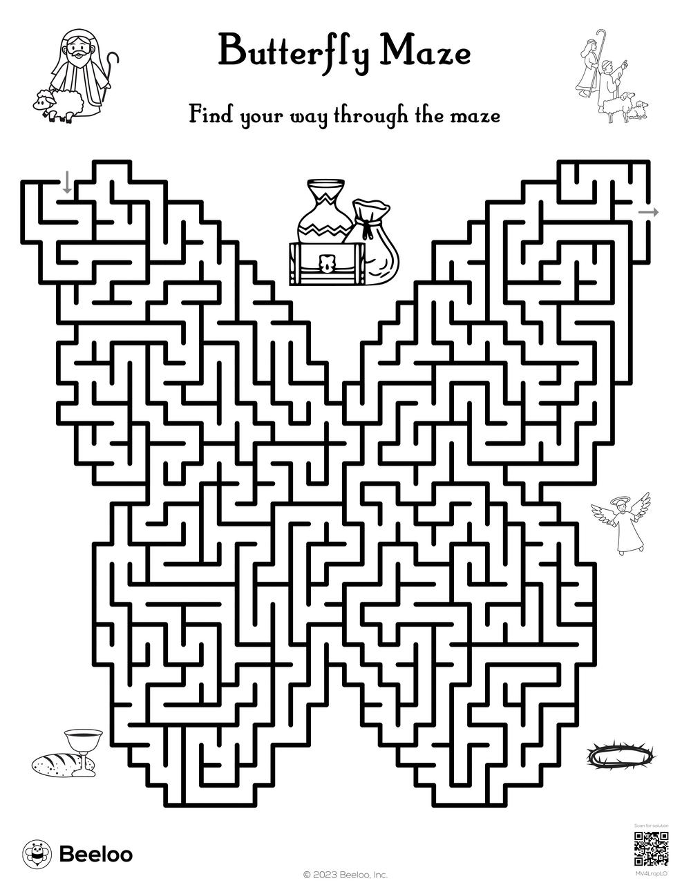 Butterfly Maze Beeloo Printable Crafts And Activities For Kids
